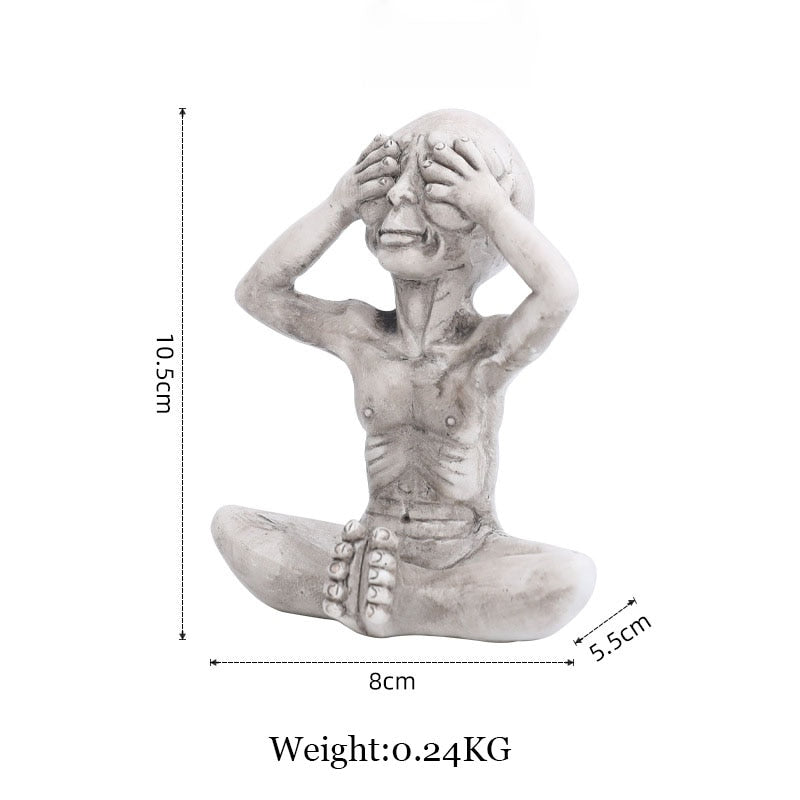 CosmoCraft Garten Alien | Outdoor Alien Dekofigur | Harzstatue für Garten & Haus | Miniatur für Außenbereich