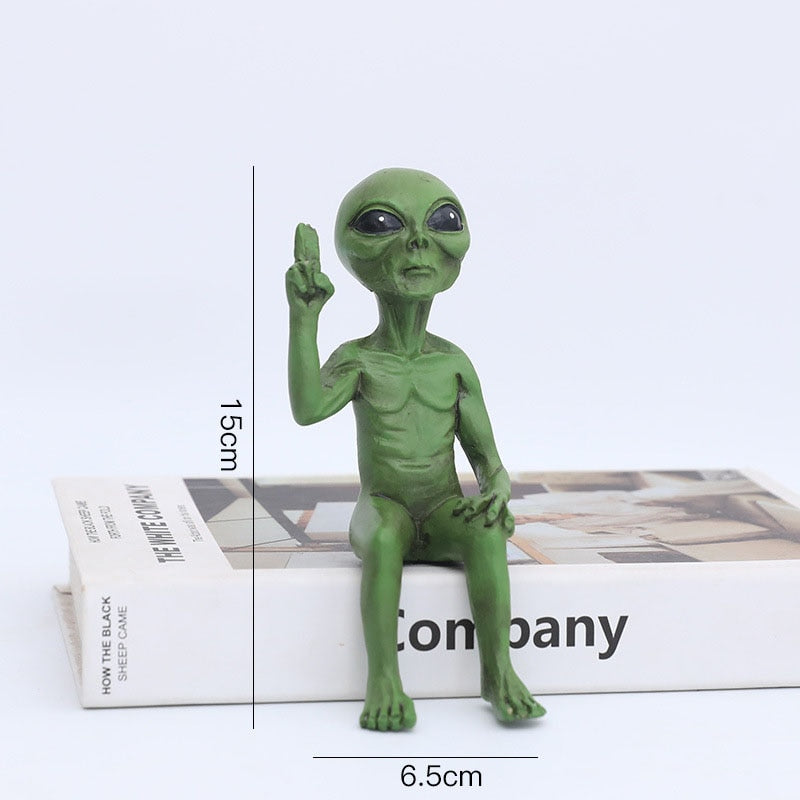 CosmoCraft Garten Alien | Outdoor Alien Dekofigur | Harzstatue für Garten & Haus | Miniatur für Außenbereich