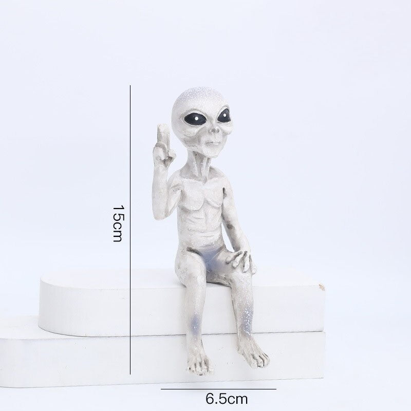 CosmoCraft Garten Alien | Outdoor Alien Dekofigur | Harzstatue für Garten & Haus | Miniatur für Außenbereich