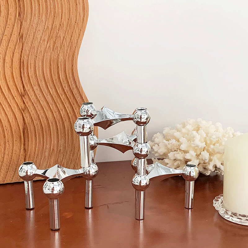 LuxeHold Metall Kerzenhalter | Modernes Design | Elegante Deko für Wohnzimmer & Esstisch