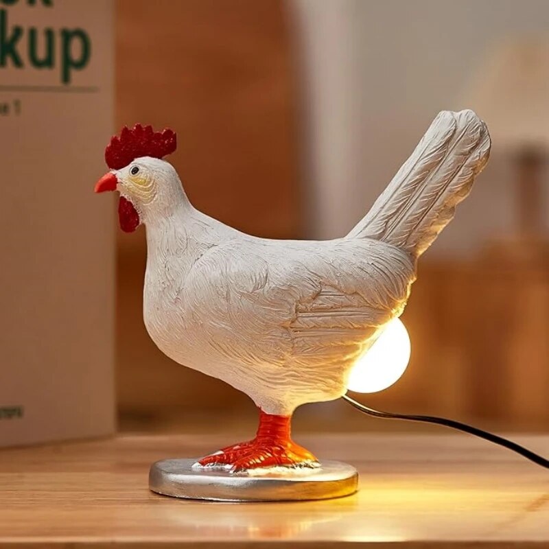 CluckBright Lustige Tischlampe in Huhn-Form | LED Deko-Leuchte für Zuhause