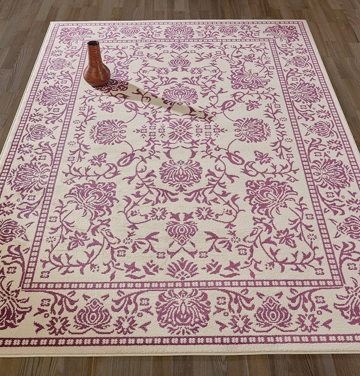 LilacGrace Oriental Teppich | Design in Elfenbein & Lila | Pflegeleicht & Weich | Wohnzimmer & Flur