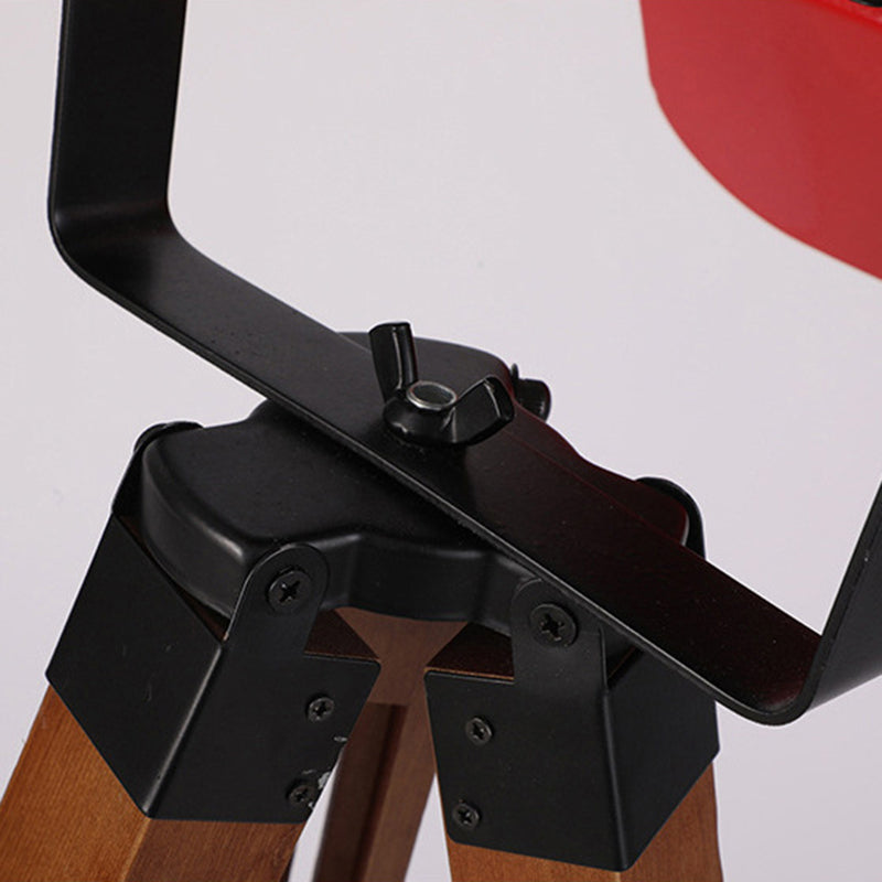 CamLume Stehlampe | Kamerainspiriertes Design | Eisen & Holz | 1 Licht | Perfekt für Wohnzimmer