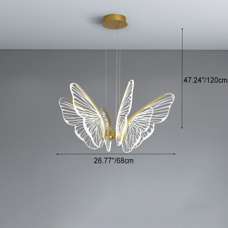 LumaPapillon Pendelleuchte | Schmetterlingsdesign | LED Dimmbar | Aluminium & Acryl | Modern für Wohnzimmer