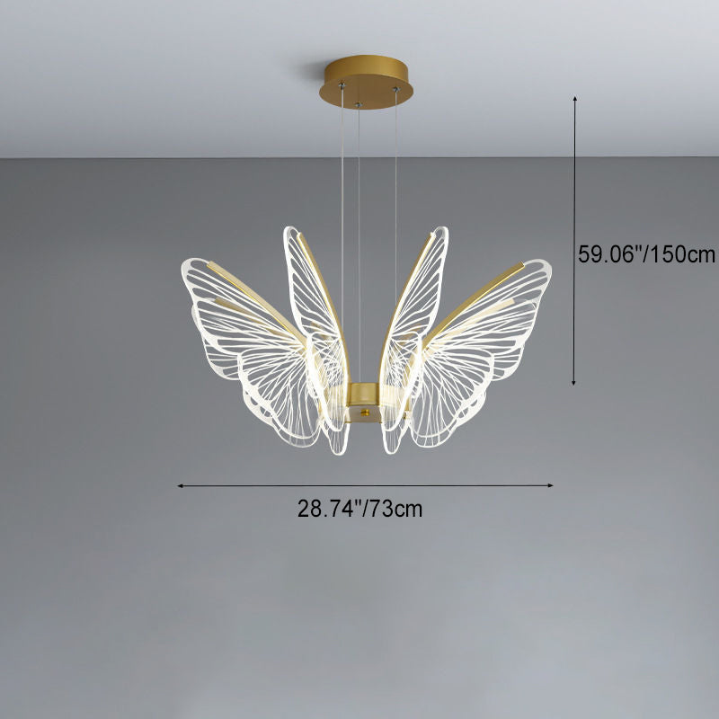 LumaPapillon Pendelleuchte | Schmetterlingsdesign | LED Dimmbar | Aluminium & Acryl | Modern für Wohnzimmer