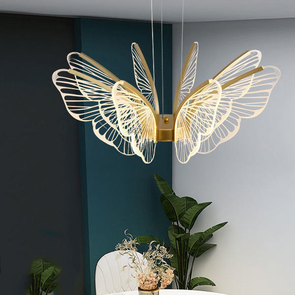 LumaPapillon Pendelleuchte | Schmetterlingsdesign | LED Dimmbar | Aluminium & Acryl | Modern für Wohnzimmer