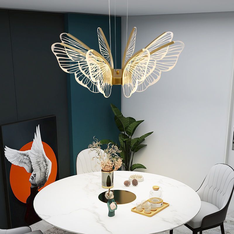 LumaPapillon Pendelleuchte | Schmetterlingsdesign | LED Dimmbar | Aluminium & Acryl | Modern für Wohnzimmer