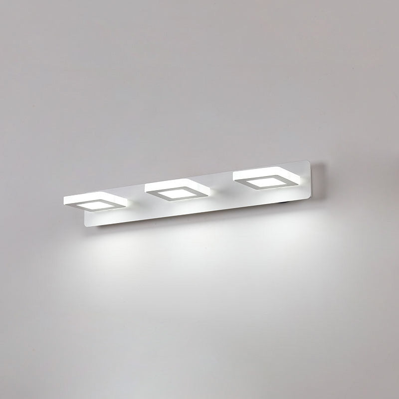 BrightVanity LED Wandleuchte | Rechteckiges & Rundes Design | Eisen & Acryl | Badbeleuchtung | Modern & Minimalistisch
