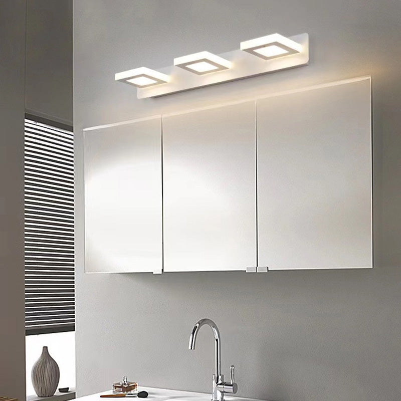 BrightVanity LED Wandleuchte | Rechteckiges & Rundes Design | Eisen & Acryl | Badbeleuchtung | Modern & Minimalistisch
