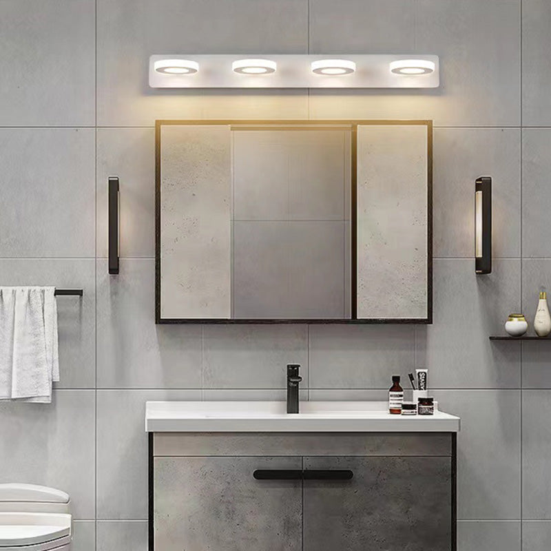 BrightVanity LED Wandleuchte | Rechteckiges & Rundes Design | Eisen & Acryl | Badbeleuchtung | Modern & Minimalistisch