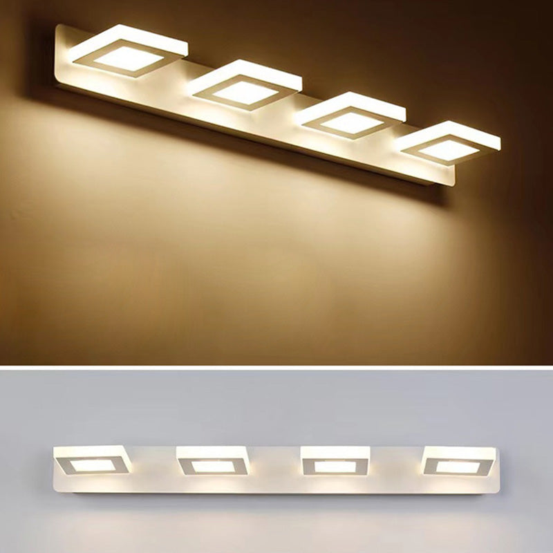 BrightVanity LED Wandleuchte | Rechteckiges & Rundes Design | Eisen & Acryl | Badbeleuchtung | Modern & Minimalistisch