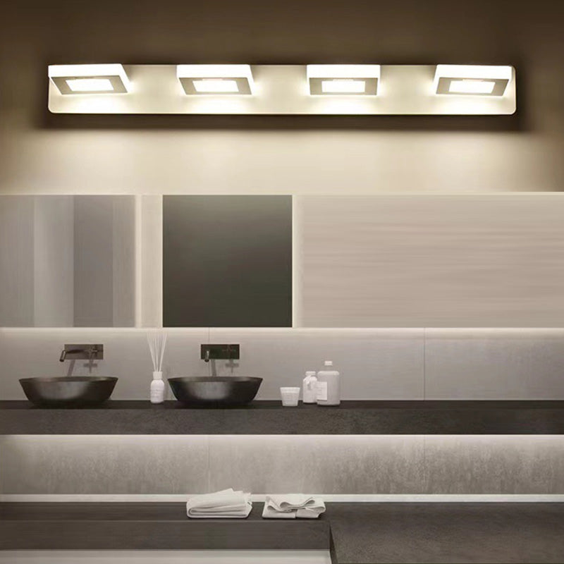 BrightVanity LED Wandleuchte | Rechteckiges & Rundes Design | Eisen & Acryl | Badbeleuchtung | Modern & Minimalistisch