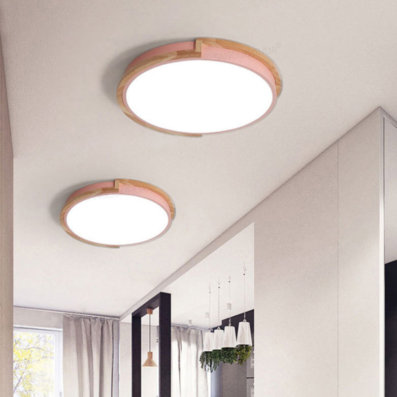 LumenCraft Nordic LED Deckenleuchte | Holzrahmen | Acrylschirm | Stimmungslicht | Für Schlafzimmer und Wohnzimmer