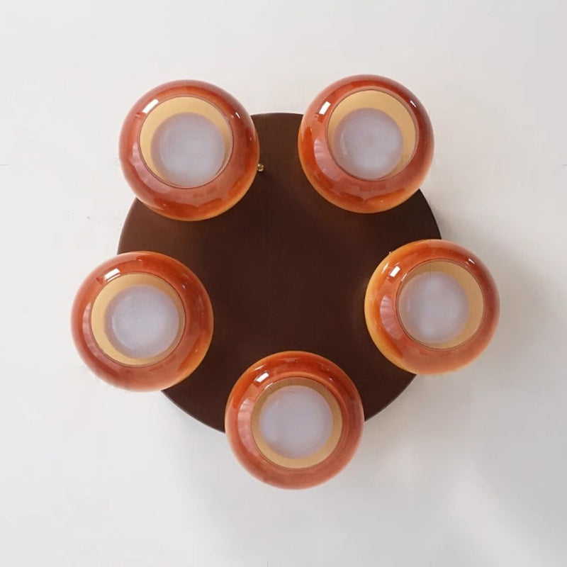 LumenSpire Retro Design LED-Deckenleuchte | Halbmontiert | 3/5 Lichter | Elegante Wohnzimmerbeleuchtung