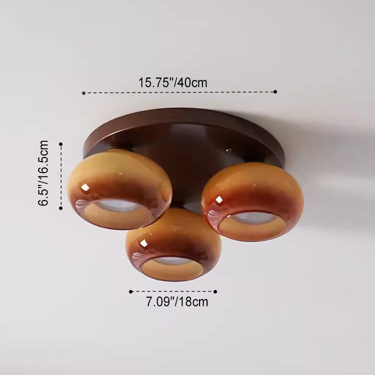 LumenSpire Retro Design LED-Deckenleuchte | Halbmontiert | 3/5 Lichter | Elegante Wohnzimmerbeleuchtung