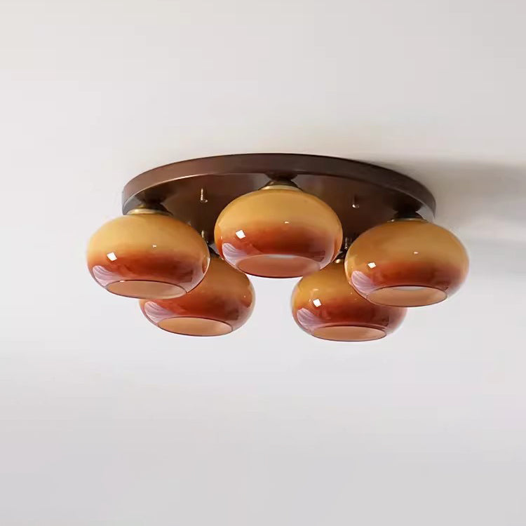 LumenSpire Retro Design LED-Deckenleuchte | Halbmontiert | 3/5 Lichter | Elegante Wohnzimmerbeleuchtung