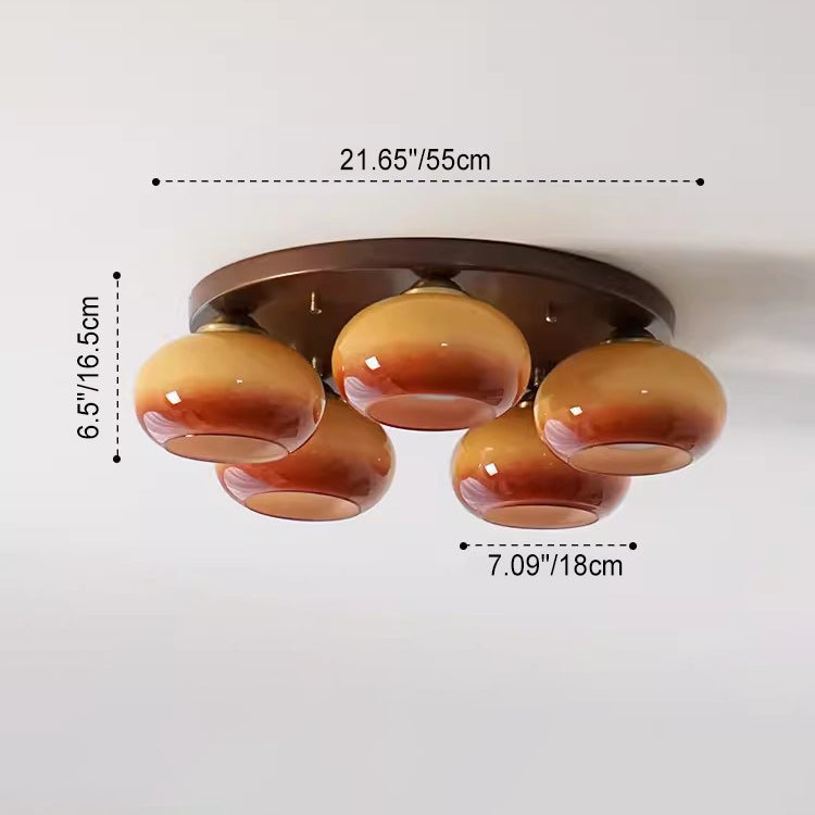 LumenSpire Retro Design LED-Deckenleuchte | Halbmontiert | 3/5 Lichter | Elegante Wohnzimmerbeleuchtung