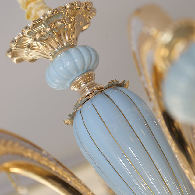 RegaliaBloom Kronleuchter | Europäisches Design | Kristall & Keramik | 6-12 Lichter | Stilvoll für Wohnzimmer