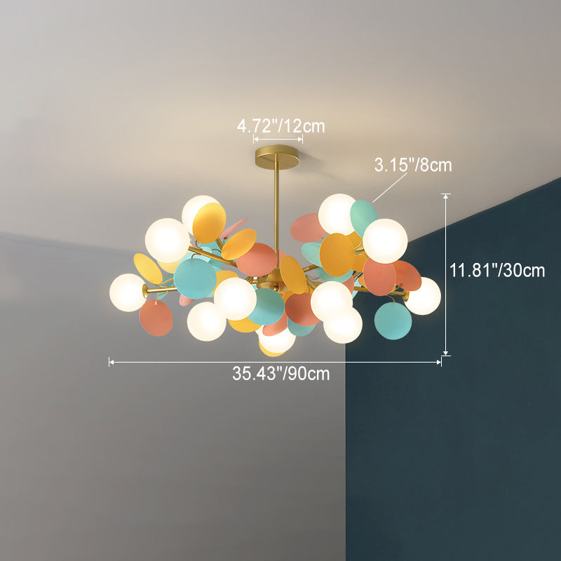AuroraVine Kronleuchter | Nordic Design | Runde Glasbälle & Acrylzweige | 5-15 Lichter | Stilvoll & Modern