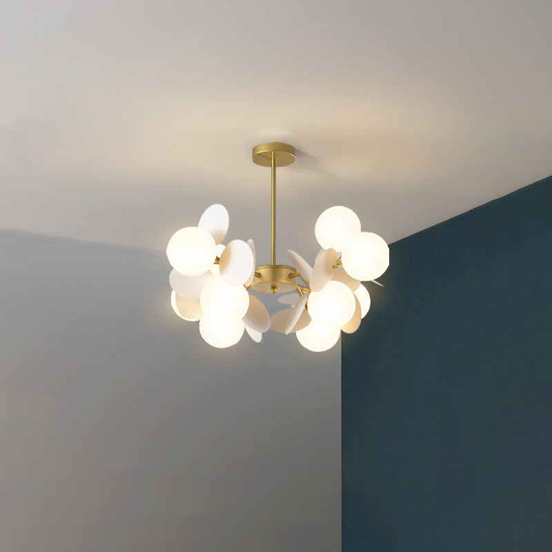 AuroraVine Kronleuchter | Nordic Design | Runde Glasbälle & Acrylzweige | 5-15 Lichter | Stilvoll & Modern