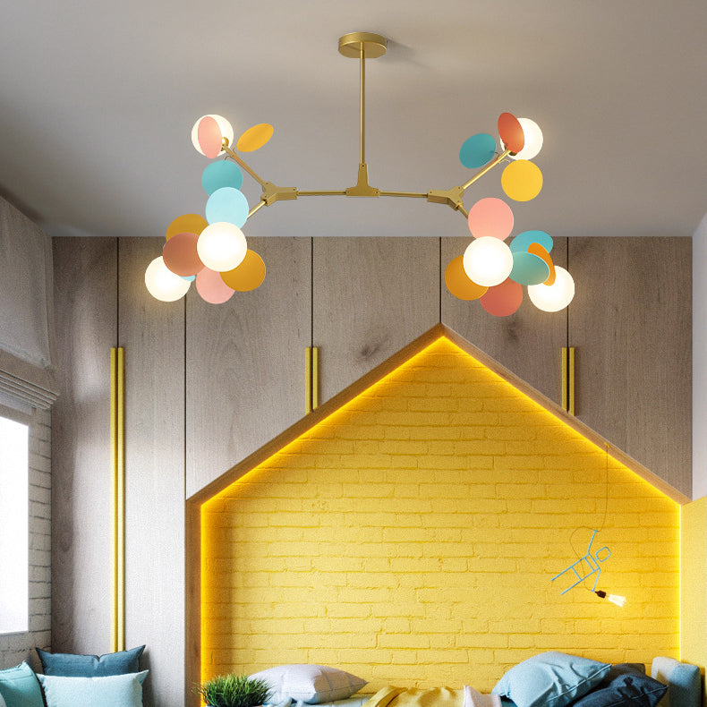 AuroraVine Kronleuchter | Nordic Design | Runde Glasbälle & Acrylzweige | 5-15 Lichter | Stilvoll & Modern