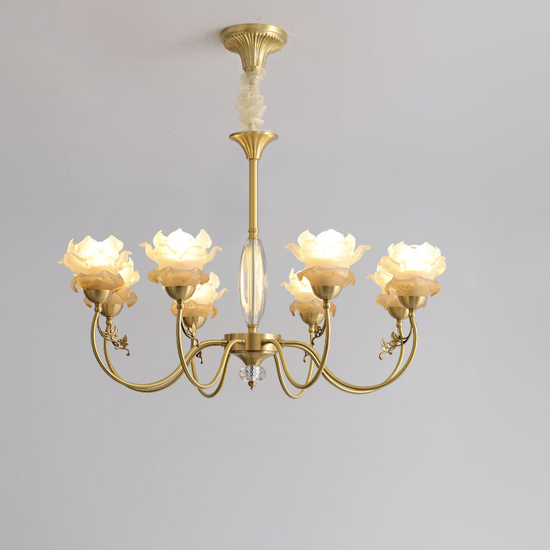 Floralis French Design Kristall-Kronleuchter | Kupferglas Zweig-Lüster | 3/6/8 Licht Optionen | Wohnzimmerbeleuchtung