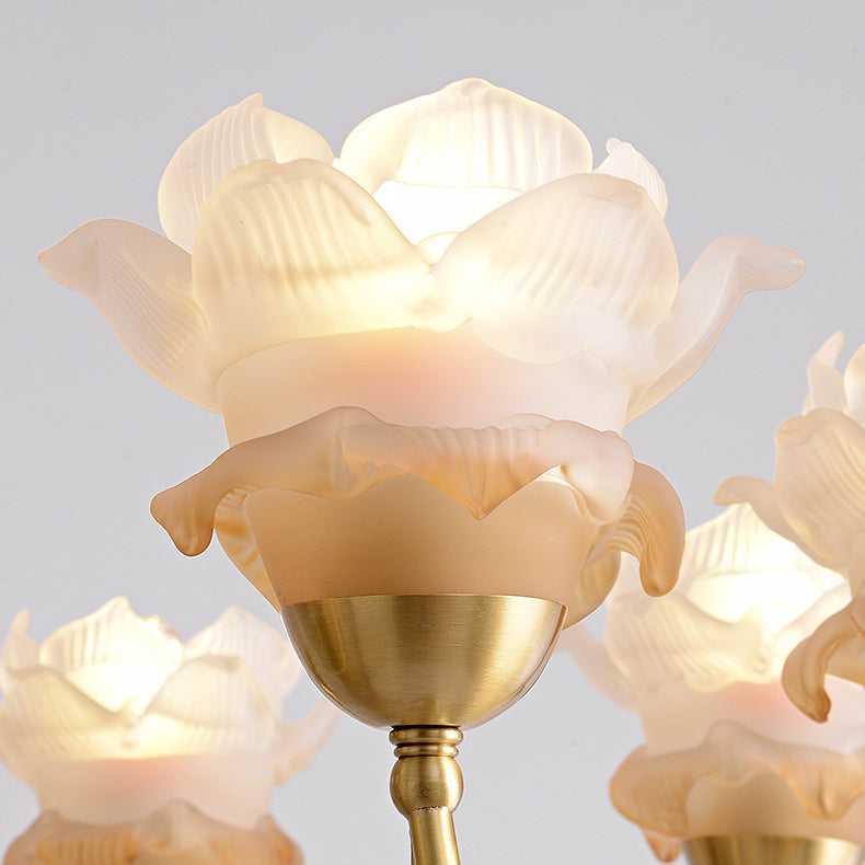 Floralis French Design Kristall-Kronleuchter | Kupferglas Zweig-Lüster | 3/6/8 Licht Optionen | Wohnzimmerbeleuchtung