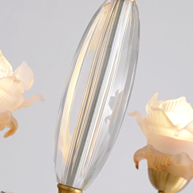 Floralis French Design Kristall-Kronleuchter | Kupferglas Zweig-Lüster | 3/6/8 Licht Optionen | Wohnzimmerbeleuchtung