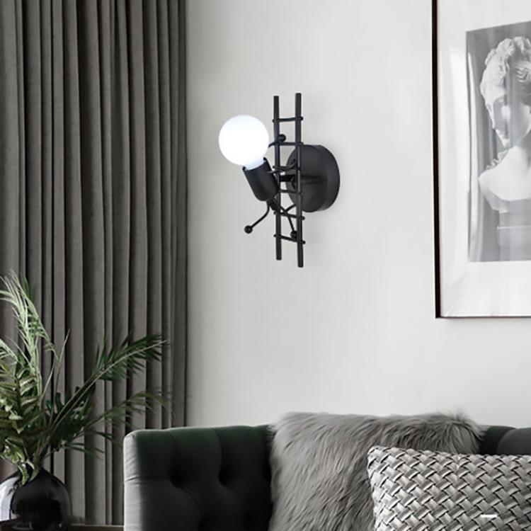 LumiStep Kreatives Leiter-Wandlicht | Moderne Wandlampe mit Humanoid-Design | LED | Dekorative Beleuchtung für Wohnzimmer