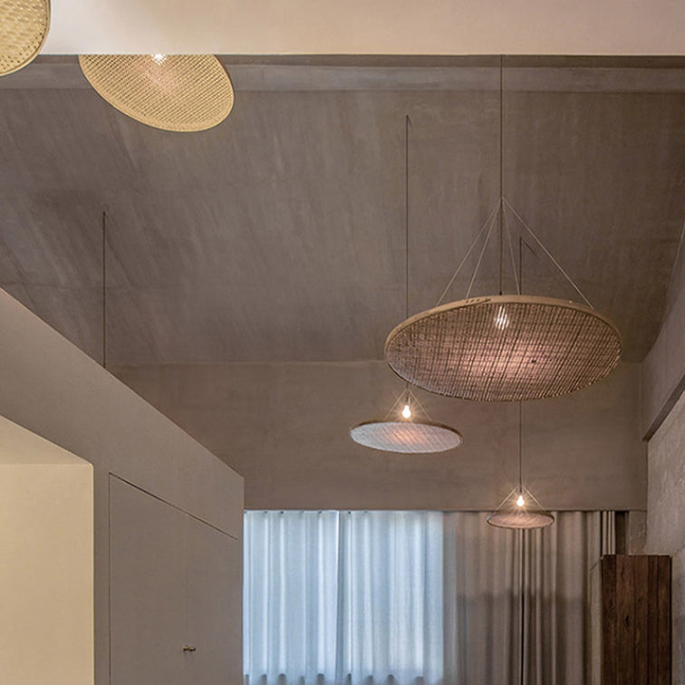 RattaSphere Pendelleuchte | Handgefertigtes Rattan | 1-Licht | Natürlich & Stilvoll für Esszimmer