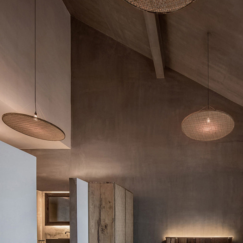 RattaSphere Pendelleuchte | Handgefertigtes Rattan | 1-Licht | Natürlich & Stilvoll für Esszimmer