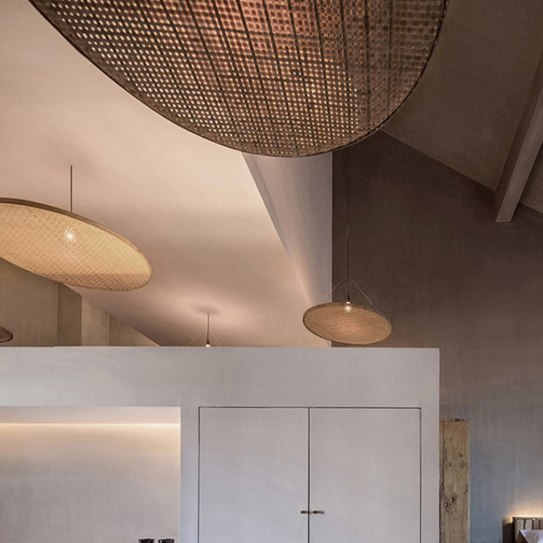 RattaSphere Pendelleuchte | Handgefertigtes Rattan | 1-Licht | Natürlich & Stilvoll für Esszimmer