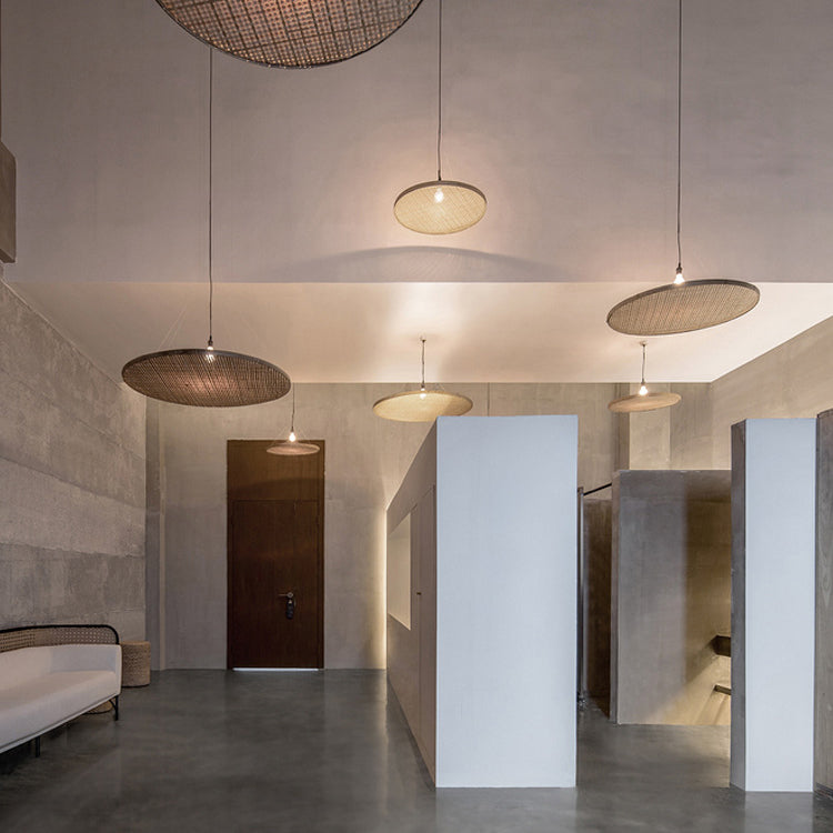 RattaSphere Pendelleuchte | Handgefertigtes Rattan | 1-Licht | Natürlich & Stilvoll für Esszimmer