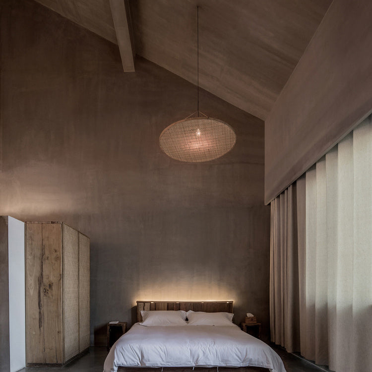 RattaSphere Pendelleuchte | Handgefertigtes Rattan | 1-Licht | Natürlich & Stilvoll für Esszimmer