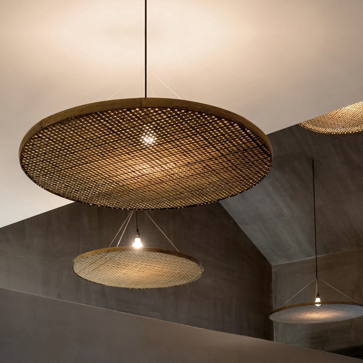 RattaSphere Pendelleuchte | Handgefertigtes Rattan | 1-Licht | Natürlich & Stilvoll für Esszimmer