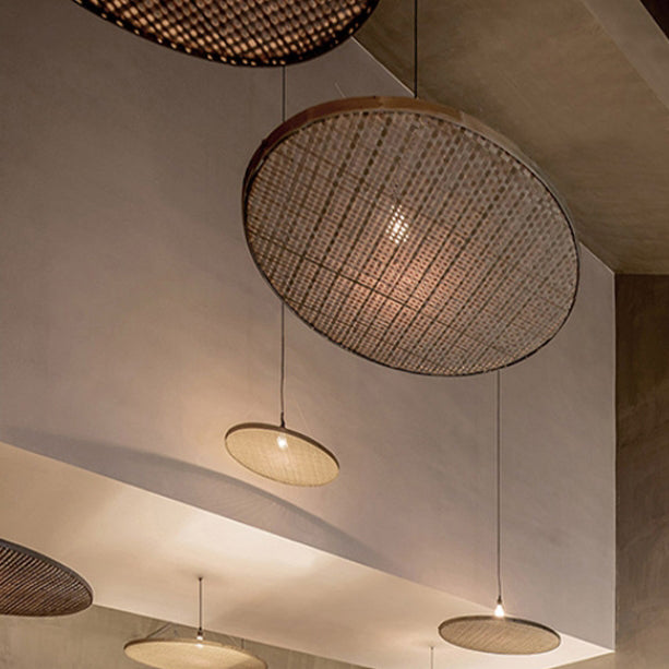 RattaSphere Pendelleuchte | Handgefertigtes Rattan | 1-Licht | Natürlich & Stilvoll für Esszimmer