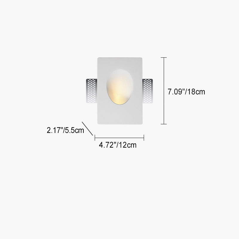 Plastrova Wandlampe | Minimalistisches Design | Eingebaute Gipsleuchte | Runde Wandleuchte