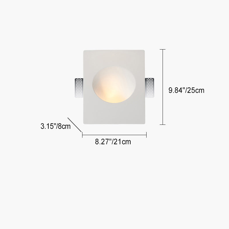 Plastrova Wandlampe | Minimalistisches Design | Eingebaute Gipsleuchte | Runde Wandleuchte