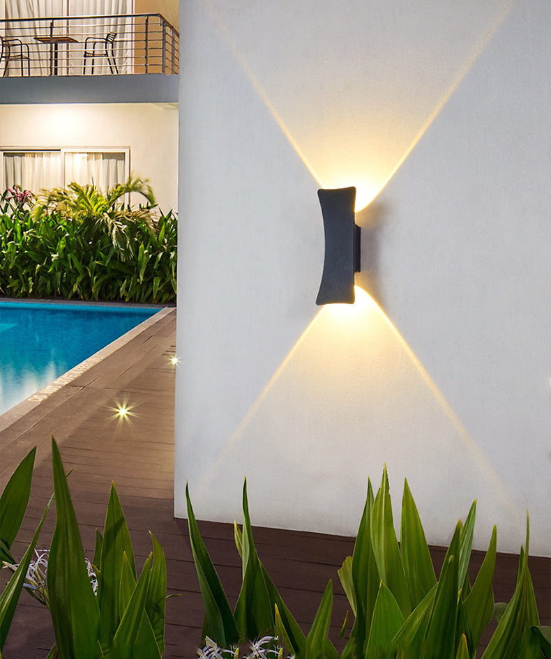 ArcBright LED Wandleuchte | Aluminium | Up & Down Beleuchtung | Wasserdicht | Modernes Design für Außenbereiche