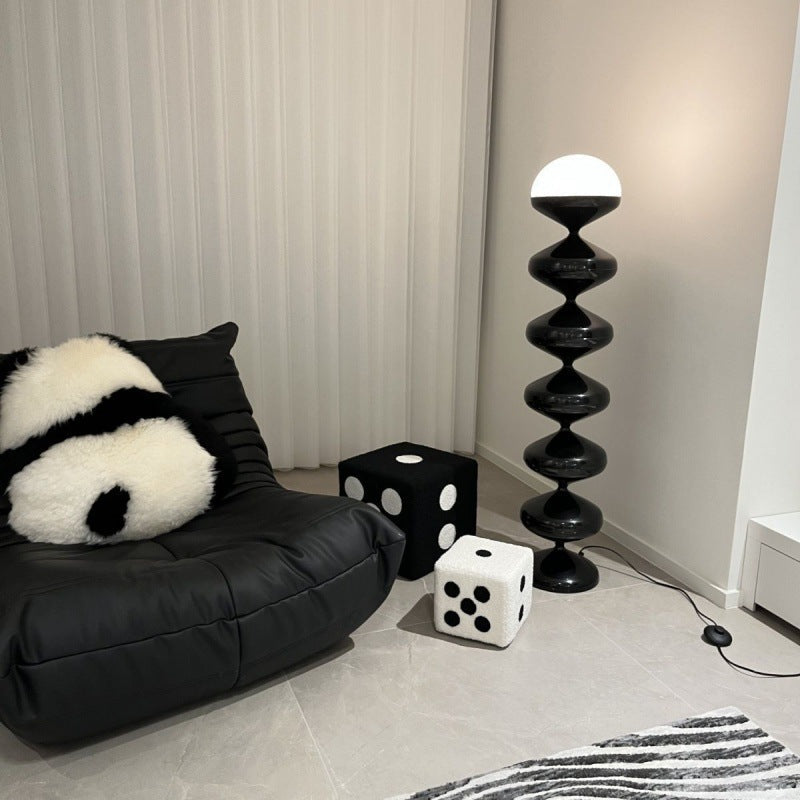 LumierElegance Stehlampe | Französisches Kürbisdesign | Eisen & Acryl | 1 Licht | Perfekt für Wohnzimmer