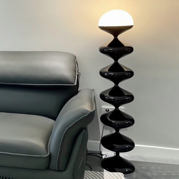 LumierElegance Stehlampe | Französisches Kürbisdesign | Eisen & Acryl | 1 Licht | Perfekt für Wohnzimmer