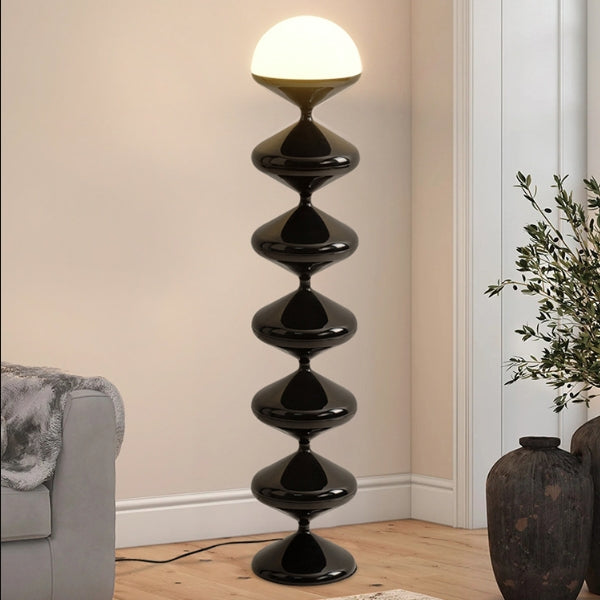 LumierElegance Stehlampe | Französisches Kürbisdesign | Eisen & Acryl | 1 Licht | Perfekt für Wohnzimmer