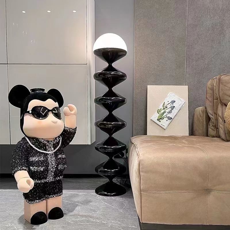 LumierElegance Stehlampe | Französisches Kürbisdesign | Eisen & Acryl | 1 Licht | Perfekt für Wohnzimmer