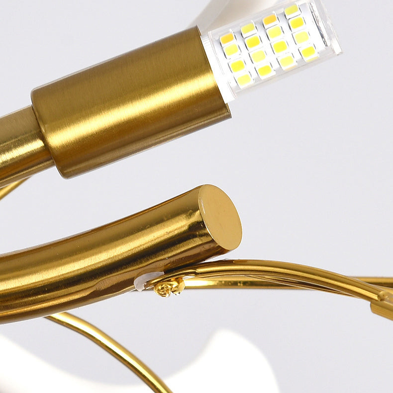 FleurÉtoile Kronleuchter | Französisches Ginkgo-Design | Runde & Lineare Optionen | 6-12 Lichter | Luxuriös für Schlafzimmer