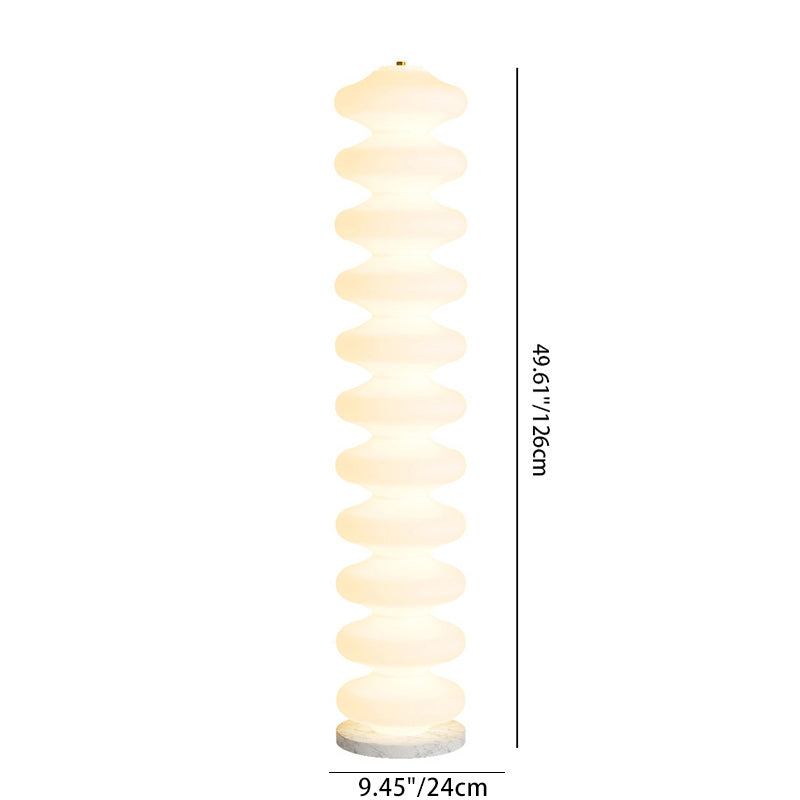 LunaFleur Skandi Design LED Stehleuchte | Dimmbar | Marmor-Optik | Wohnzimmer-Beleuchtung