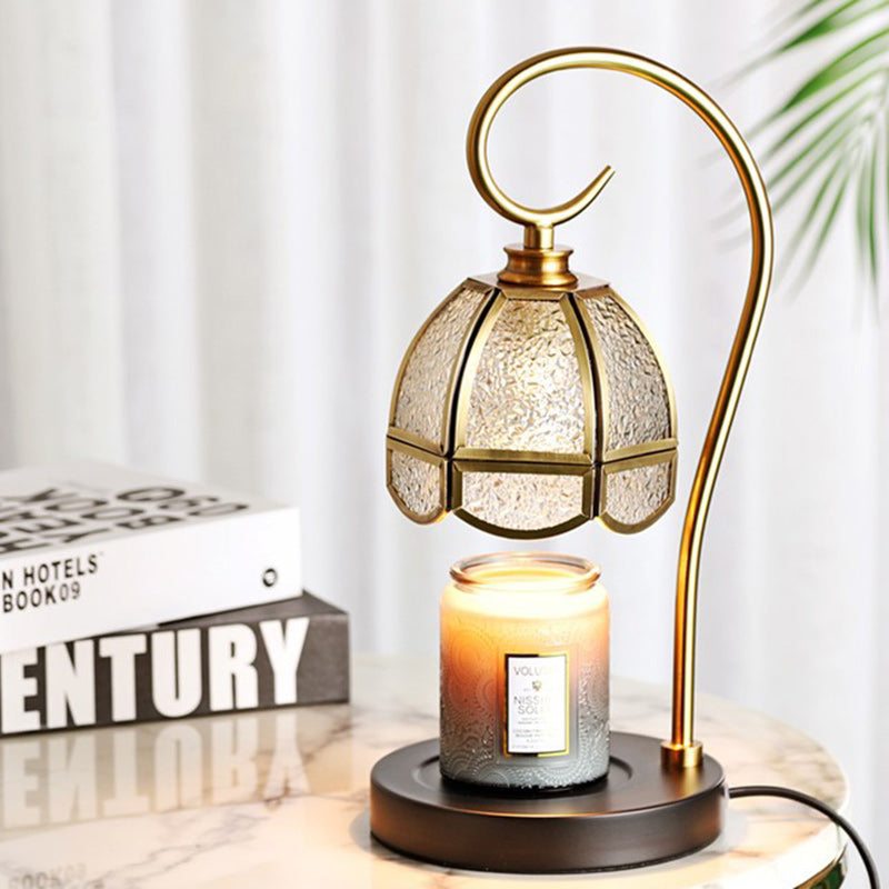 LuxLift Tischlampe | Rundes Glas & Messing | Schmelzwachs-Design | Heb- & Standard-Version | Perfekt für Wohnzimmer