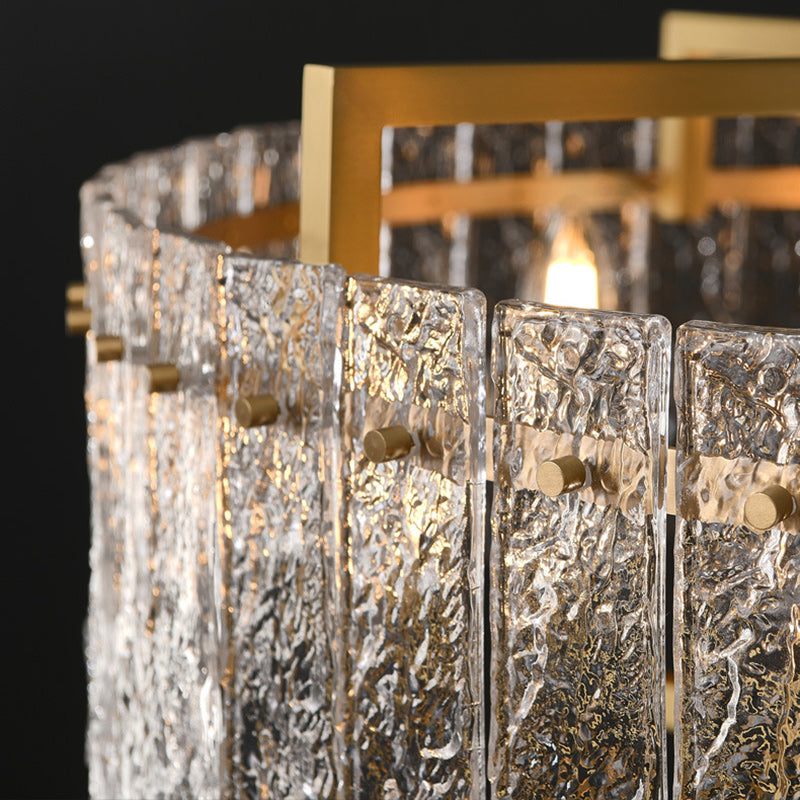 LuxaVine Modernes Luxus Kronleuchter Design | Runde und Rechteckige Glas-Messinglampe | 5/6/8/10 Lichter | Esszimmer Inselbeleuchtung