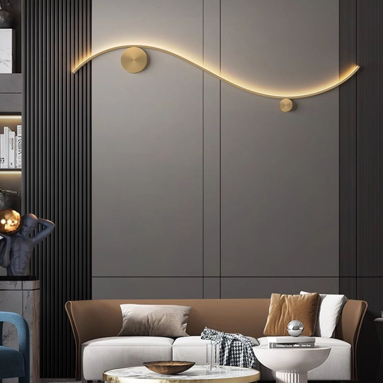 WaveLumi LED Wandleuchte | Modernes Design | Minimalistisch | Kupfer oder Schwarz | Warmweißes Licht