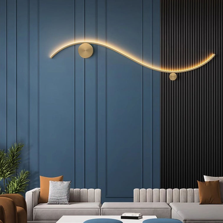 WaveLumi LED Wandleuchte | Modernes Design | Minimalistisch | Kupfer oder Schwarz | Warmweißes Licht