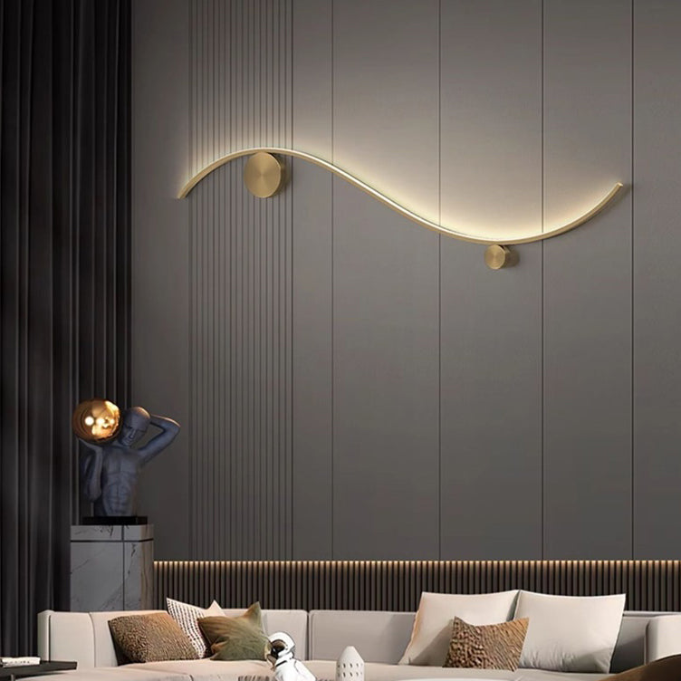 WaveLumi LED Wandleuchte | Modernes Design | Minimalistisch | Kupfer oder Schwarz | Warmweißes Licht